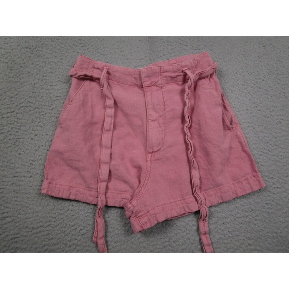 Abercrombie & Fitch Pants - Abercrombie Fitch Shorts Womens XS‎ Pink Belted Linen Blend Preppy